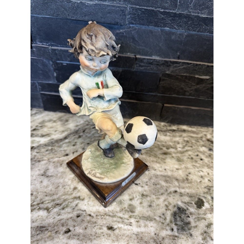 Guiseppe Armani 1982 Italian Boy Kicking‎ Soccer Ball Made In Italy